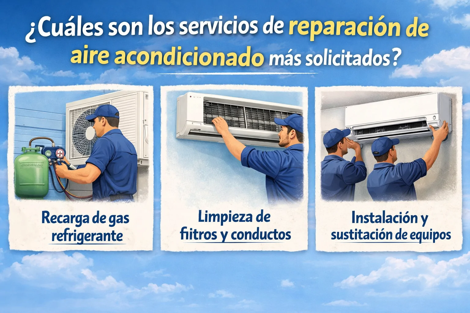 Cuales son los servicios de reparacion de aire acondicionado mas solicitados - &iquest;Cu&aacute;les son los servicios de reparaci&oacute;n de aire acondicionado m&aacute;s solicitados en Castell&oacute;n?