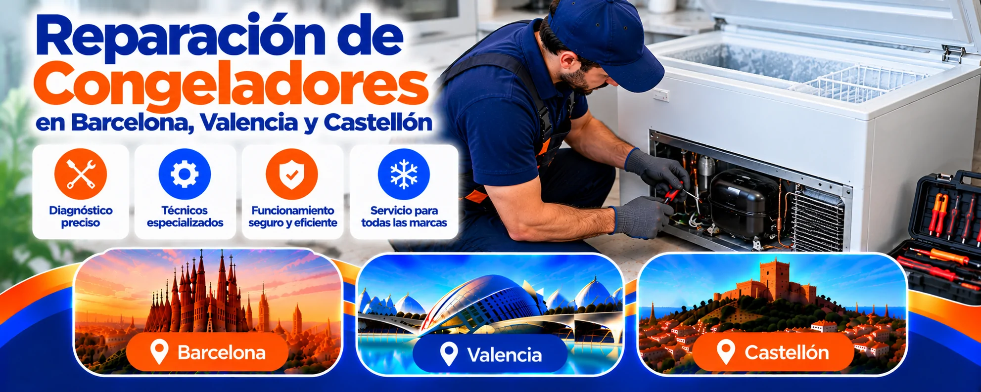 Reparación de Congeladores en Barcelona, Valencia y Castellón Reparacion de congeladores en accion - Reparación de Congeladores en Barcelona, Valencia y Castellón