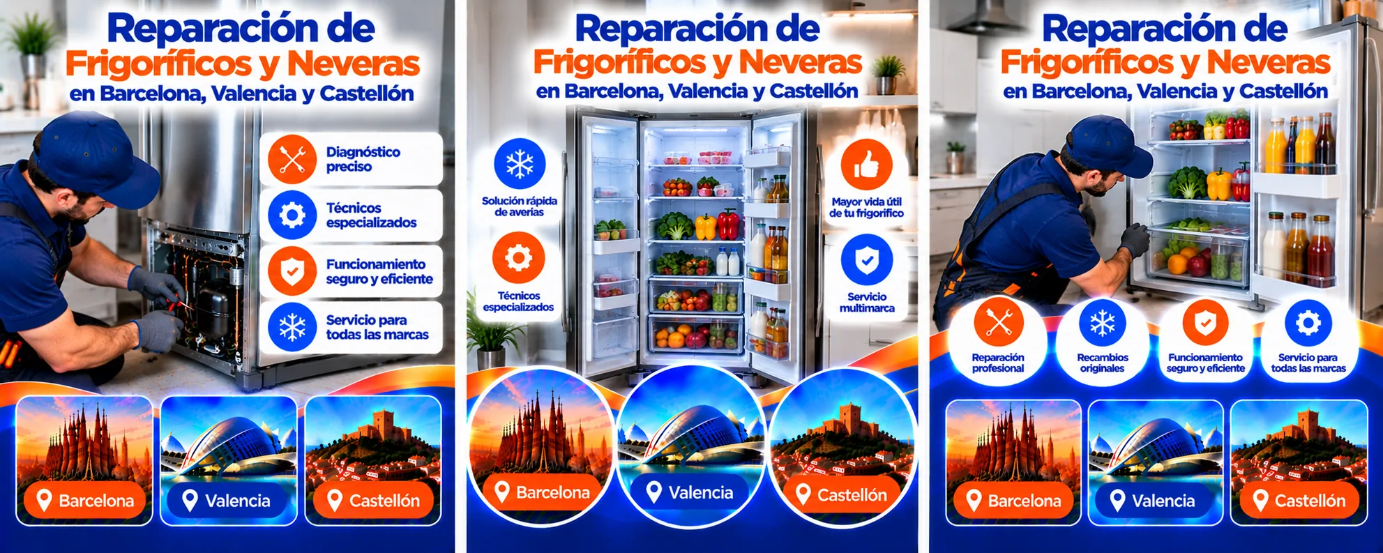 Reparación de Frigoríficos y Neveras en Barcelona, Valencia y Castellón Reparacion de frigorificos en Valencia y Barcelona - Reparación de Frigoríficos y Neveras en Barcelona, Valencia y Castellón