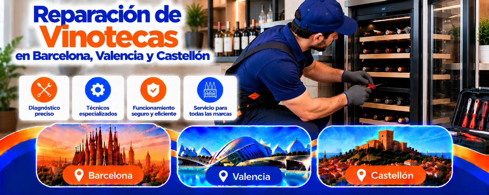 Reparación de Vinotecas en Barcelona, Valencia y Castellón Reparacion profesional de vinotecas en Valencia - Reparación de Vinotecas en Barcelona, Valencia y Castellón